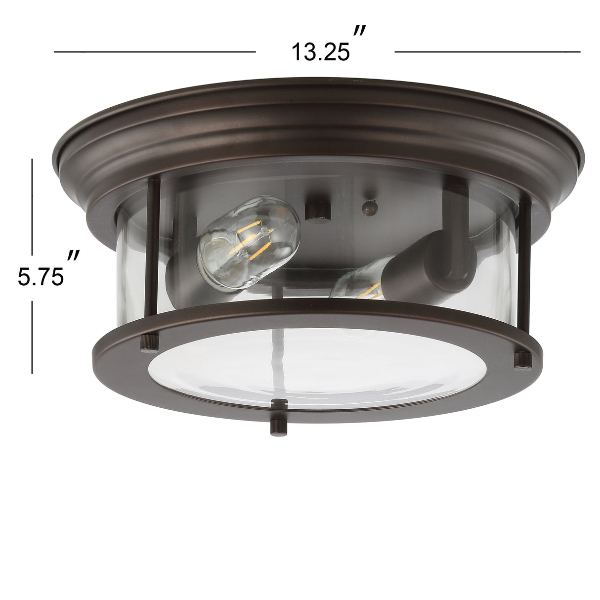 Lauren 2-Light Metal/Glass LED Flush Mount
