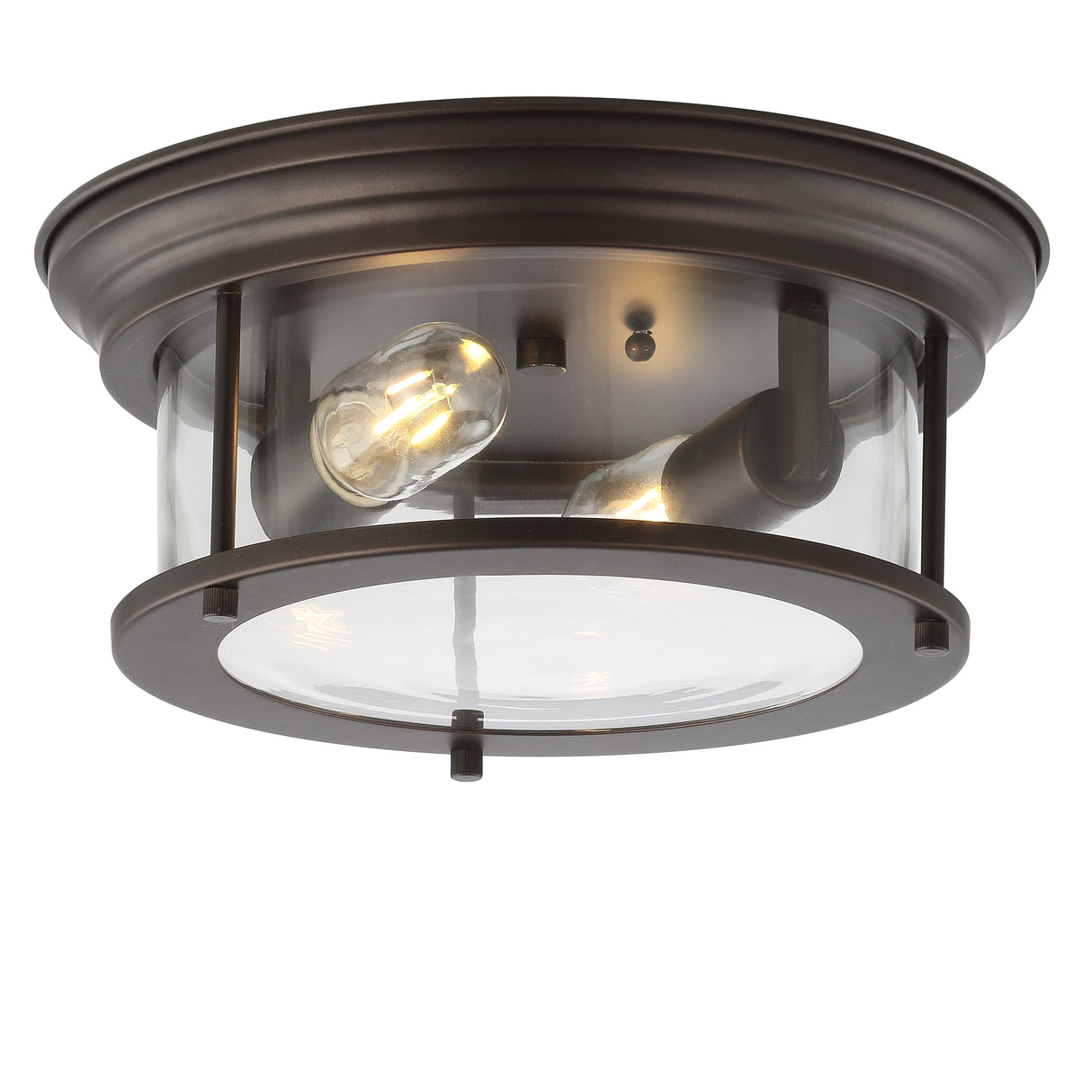 Lauren 2-Light Metal/Glass LED Flush Mount