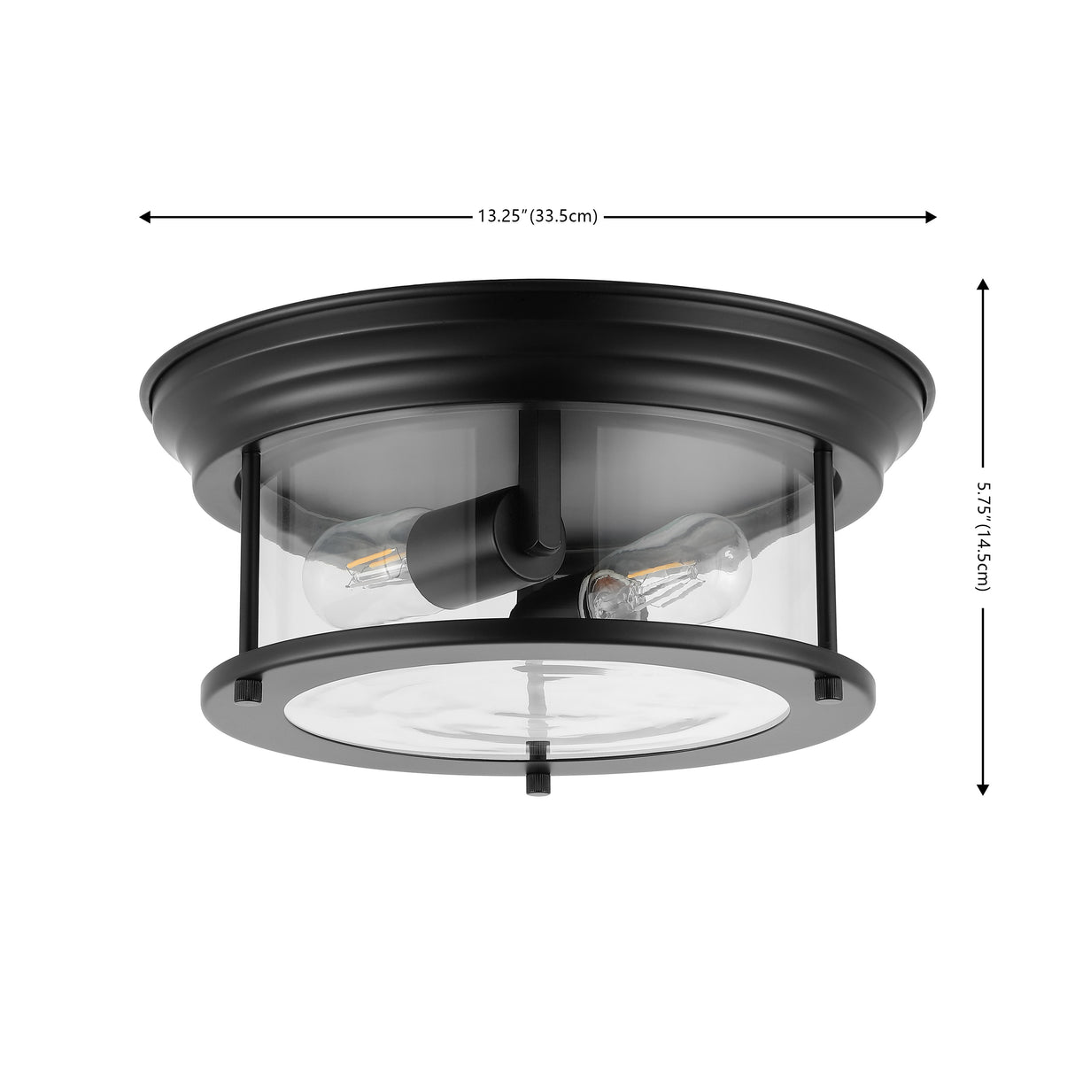 Lauren 2-Light Metal/Glass LED Flush Mount