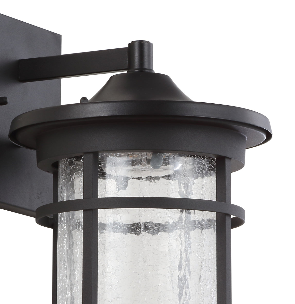 Porto Outdoor Wall Lantern Crackled Glass/Metal Integrated LED Wall Sconce
