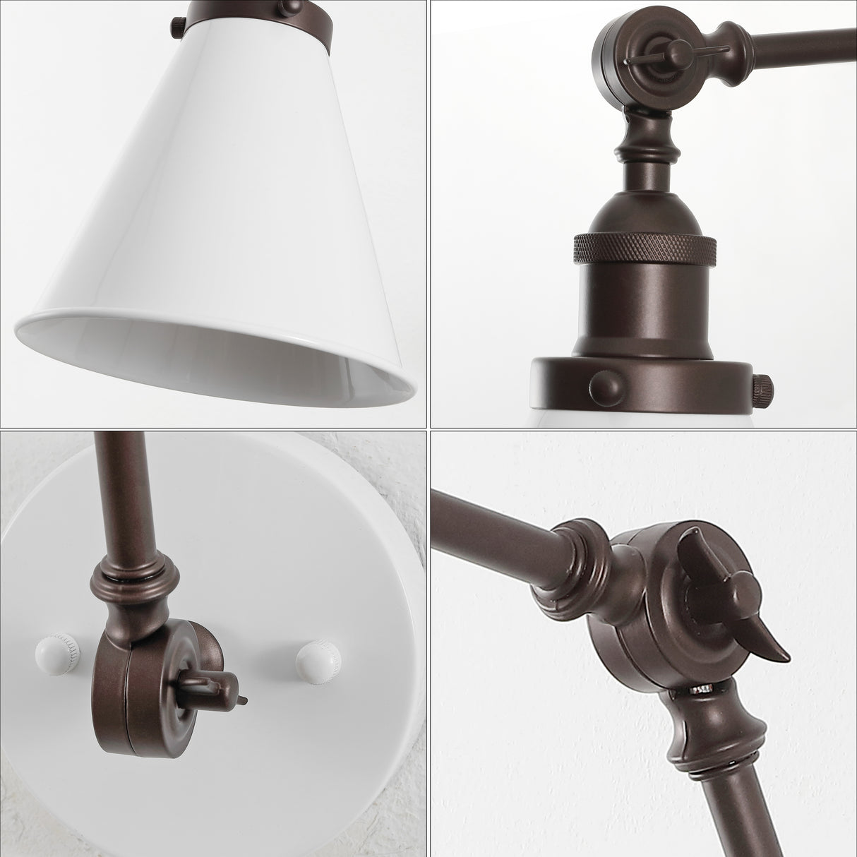 Rover Classic Industrial Metal Adjustable Arm LED Wall Sconce (Set of 2)