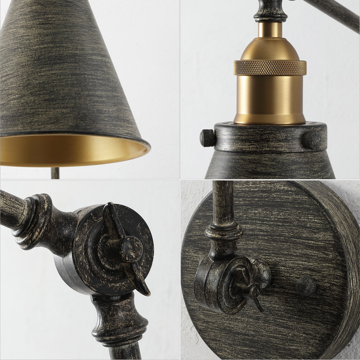 Rover Classic Industrial Metal Adjustable Arm LED Wall Sconce