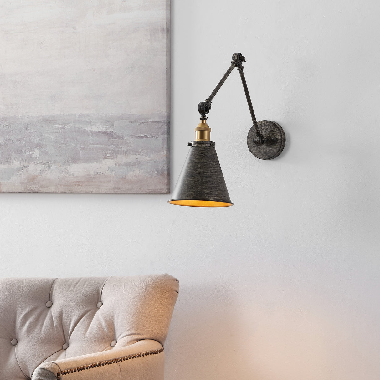 Rover Classic Industrial Metal Adjustable Arm LED Wall Sconce