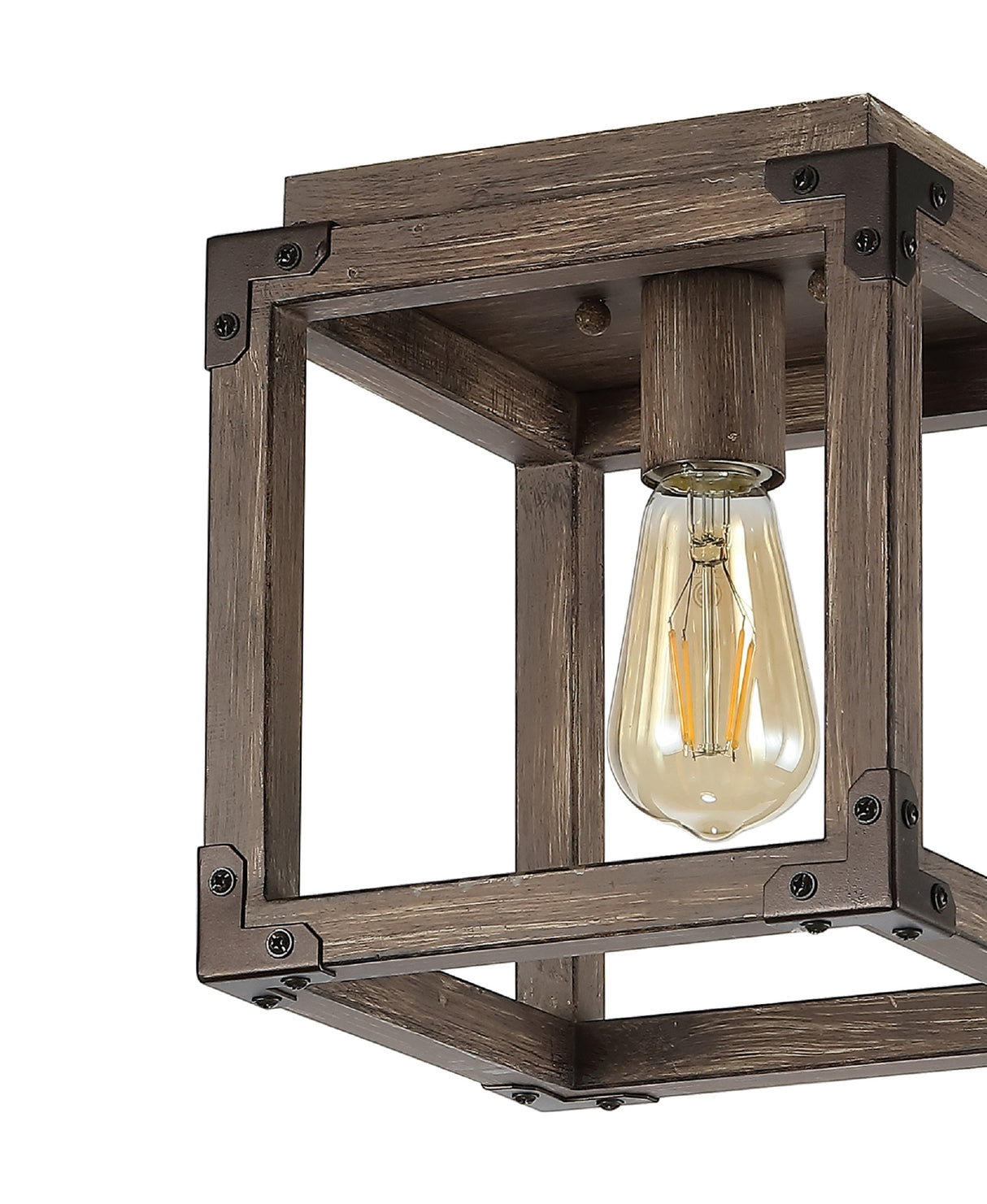 Magnolia Iron Rustic Farmhouse LED Flush Mount