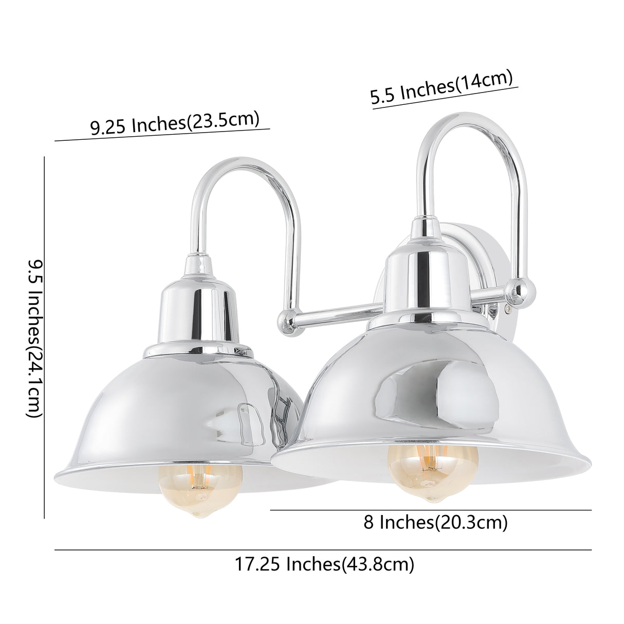 Frisco 2-Light Farmhouse Industrial Iron LED Vanity