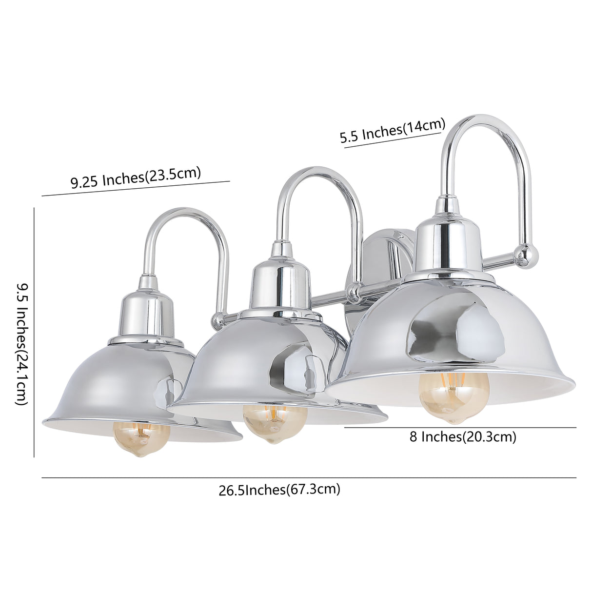 Frisco 3-Light Farmhouse Industrial Iron Shade Vanity