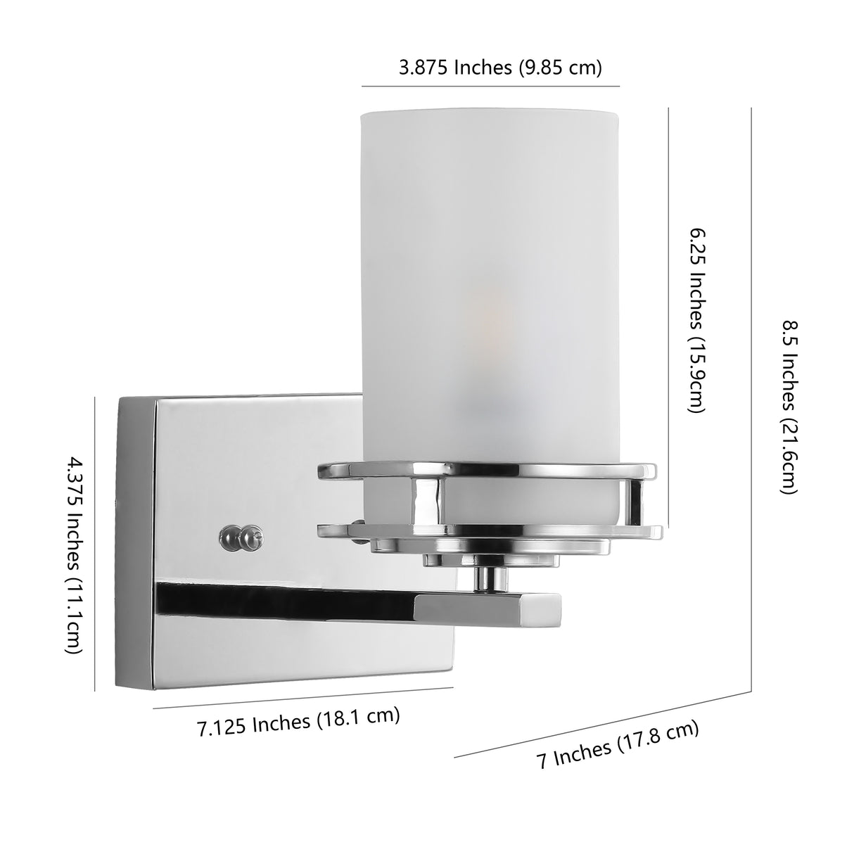 Fairfax 1-Light Metal/Frosted Glass Contemporary Glam LED Vanity Light