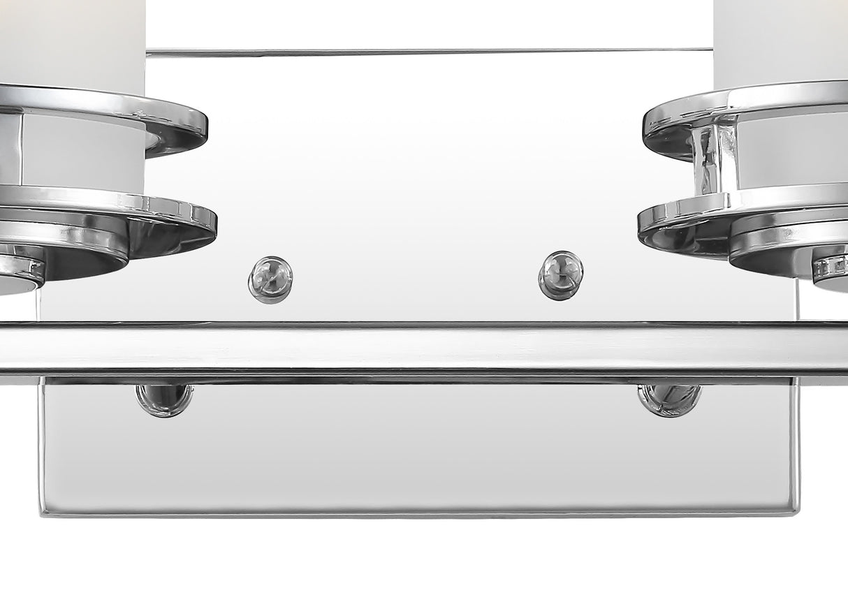 Fairfax 2-Light Metal/Frosted Glass Contemporary Glam LED Vanity Light