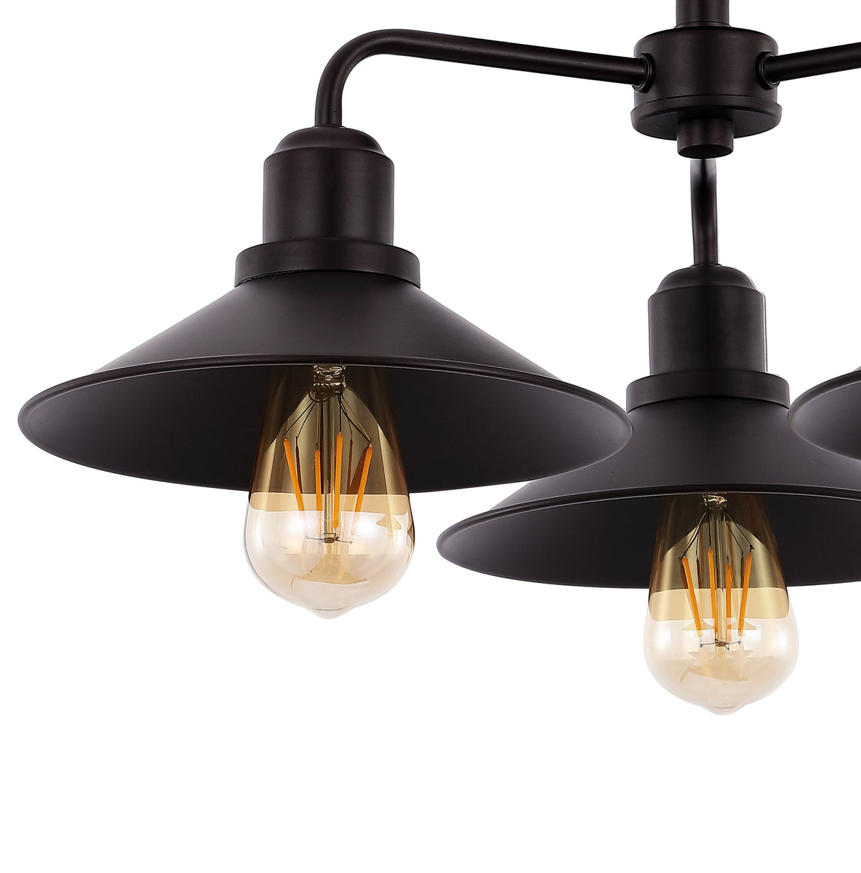 Calvin 3-Light Iron Industrial LED Semi Flush Mount