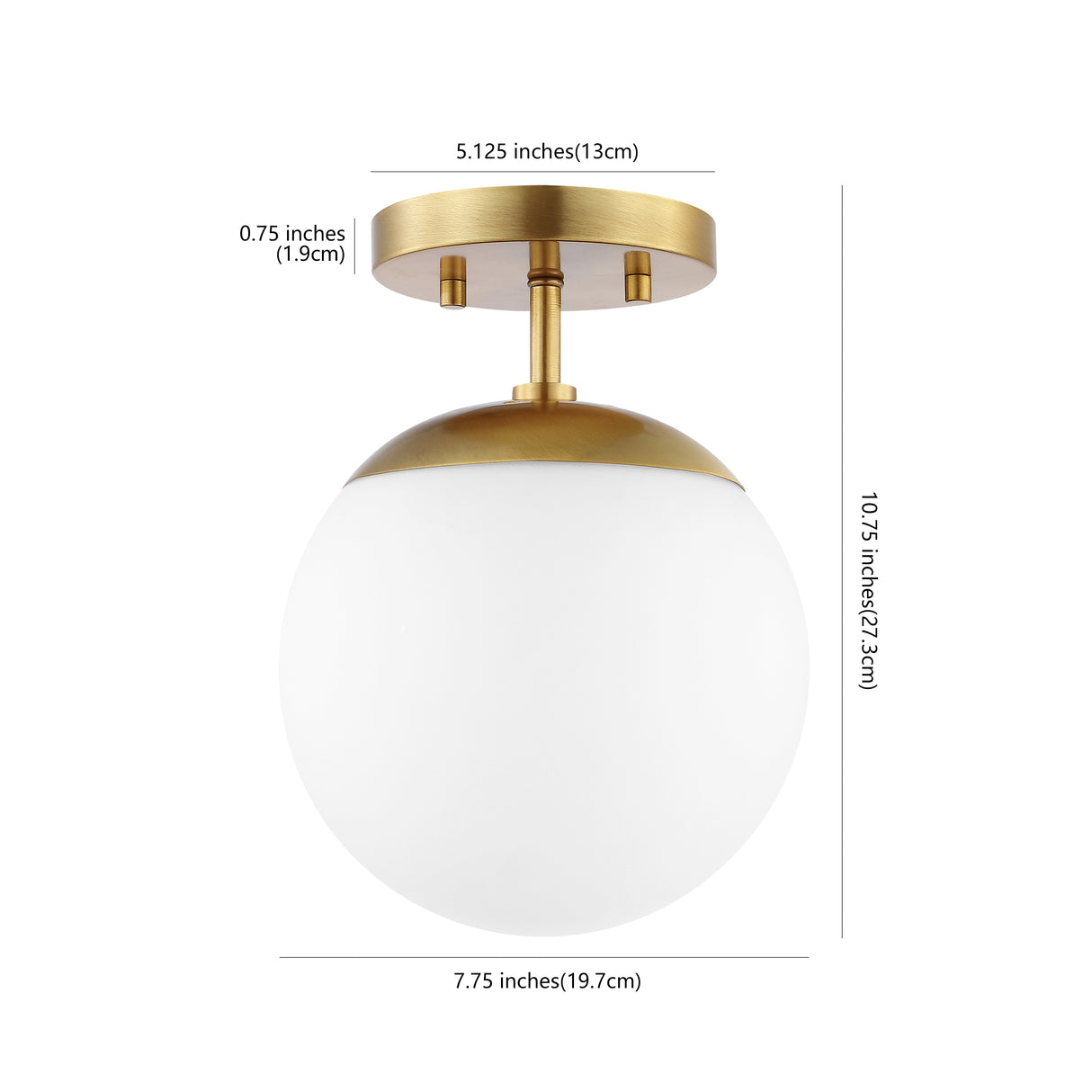 Marcel Mid-Century Bohemian Iron/Frosted Glass LED Semi Flush Mount