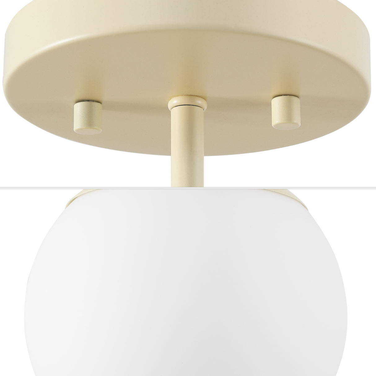 Marcel 1-light bohemian farmhouse iron/frosted glass led semi flush mount