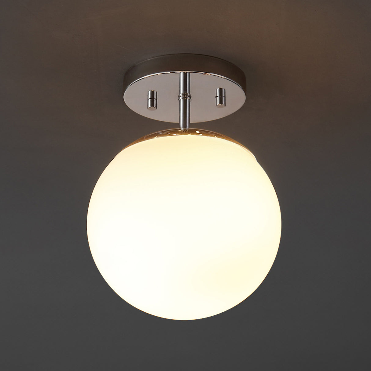 Marcel 1-light bohemian farmhouse iron/frosted glass led semi flush mount