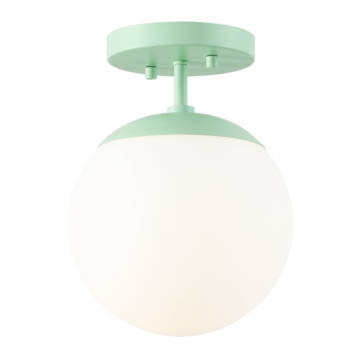 Marcel 1-light bohemian farmhouse iron/frosted glass led semi flush mount