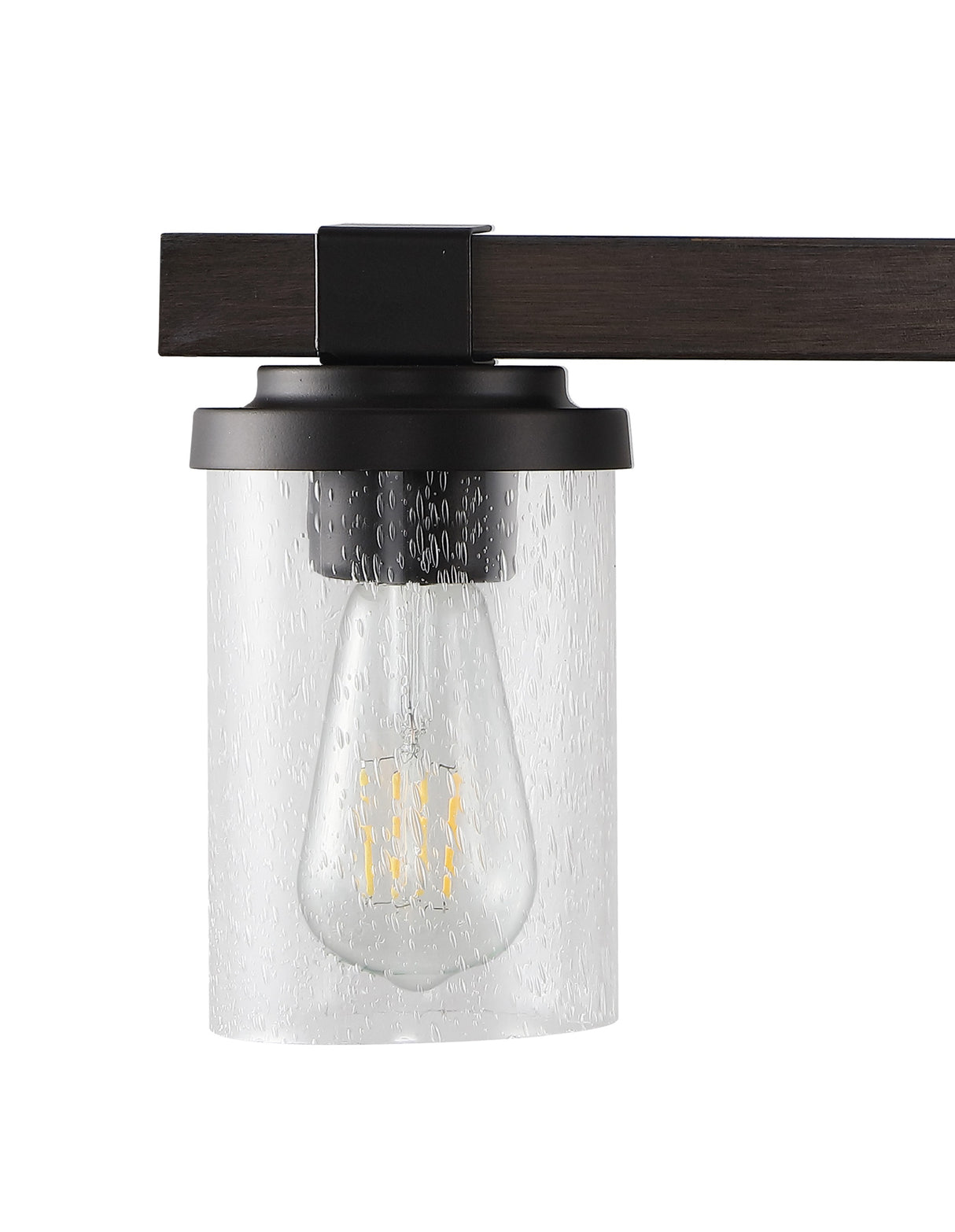 Bungalow 4-Light Iron/Seeded Glass Rustic Farmhouse LED Vanity Light