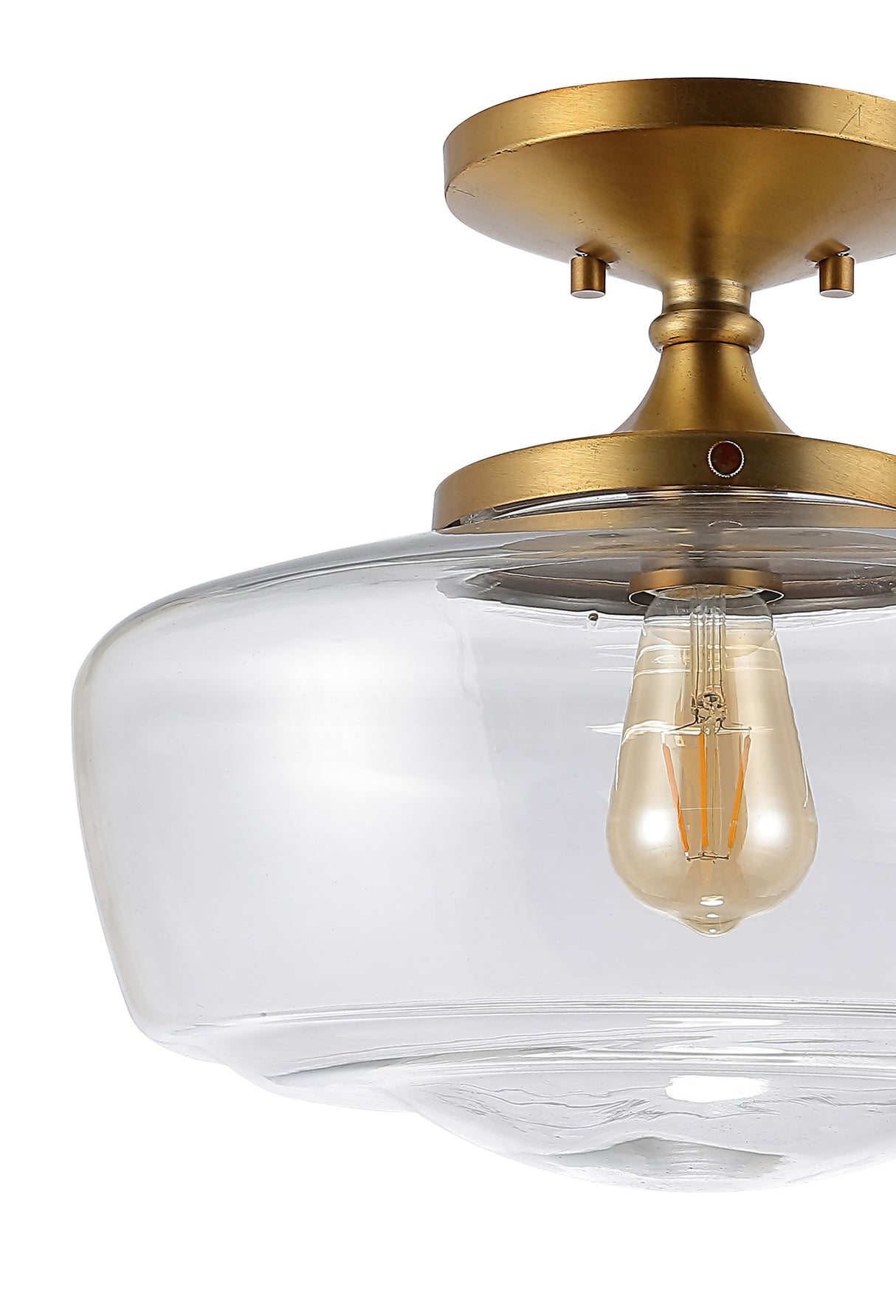 Marfa Glass/Iron Farmhouse Modern LED Flush Mount
