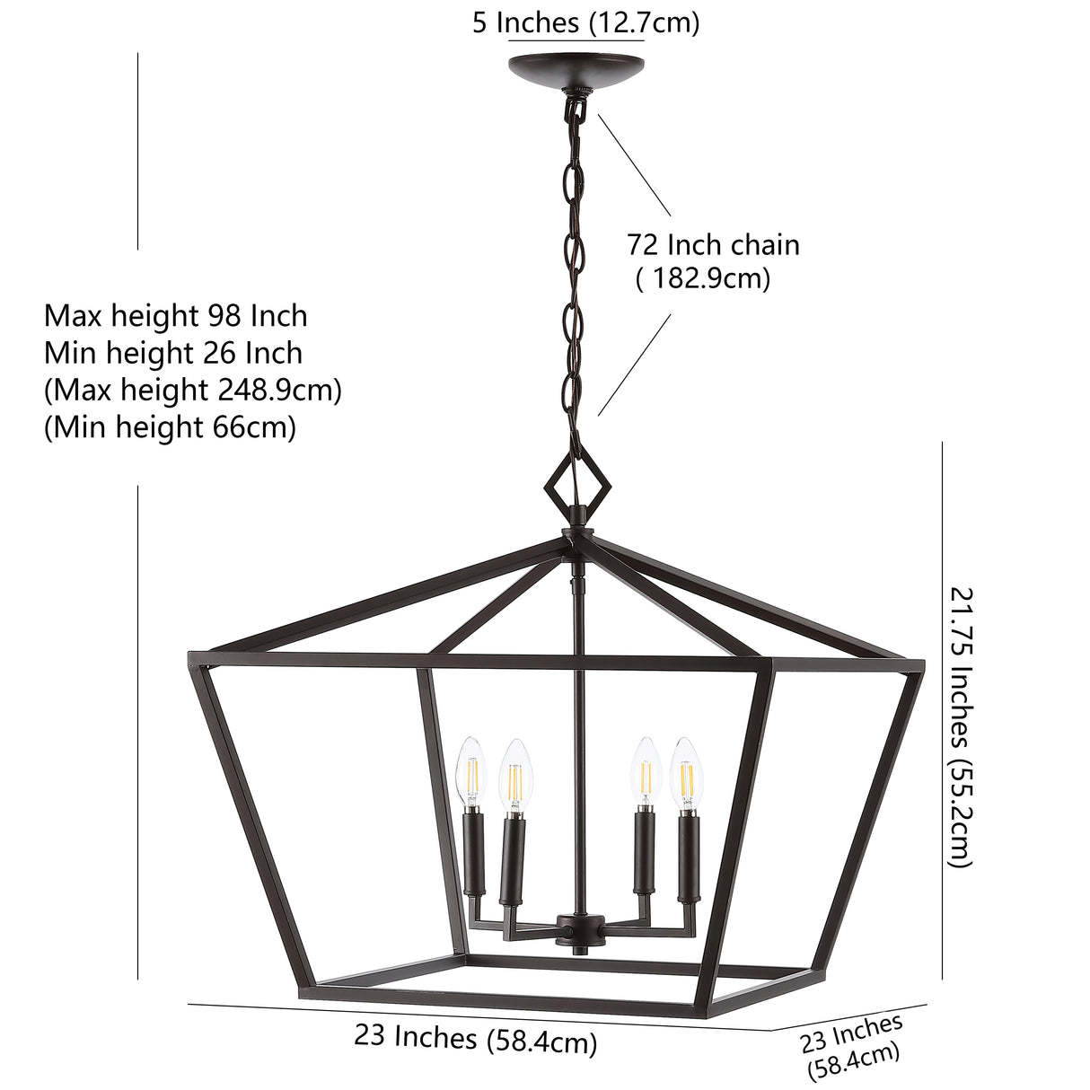 Gatsby 4-Light Adjustable Iron Rustic Glam LED Pendant