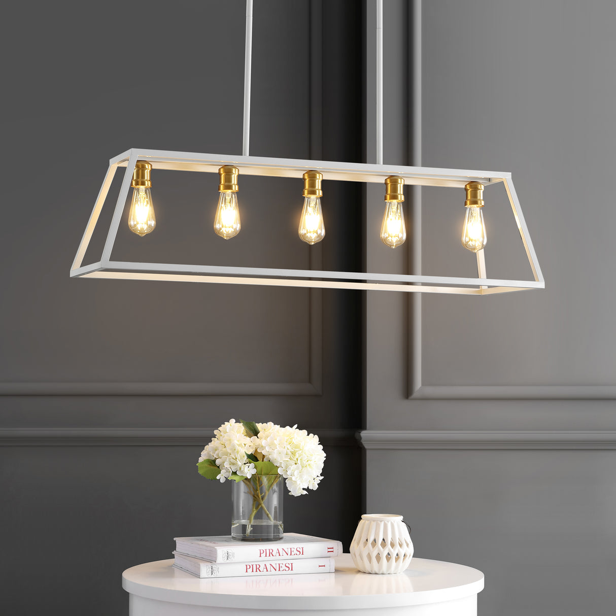 Floyd 5-Light Bohemian Farmhouse Iron Adjustable LED Pendant