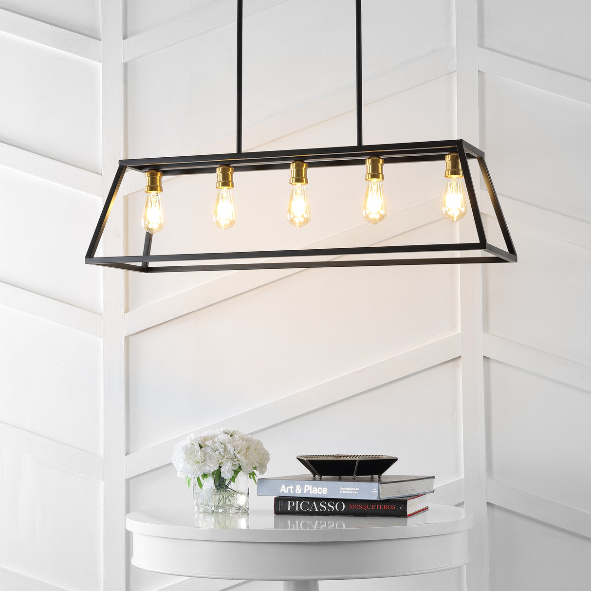 Floyd 5-Light Bohemian Farmhouse Iron Adjustable LED Pendant
