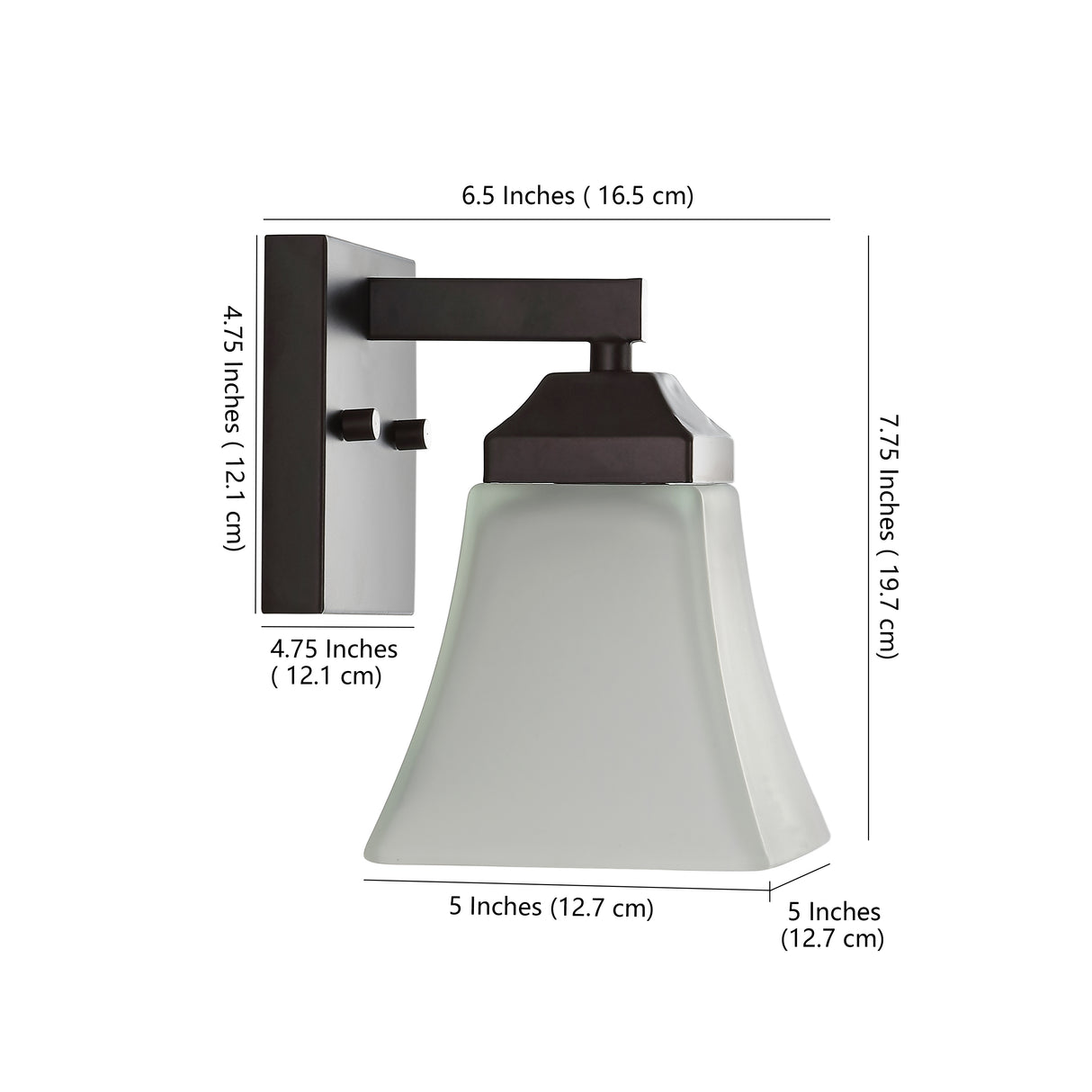 Staunton 1-Light Iron/Glass Modern Cottage LED Vanity Light