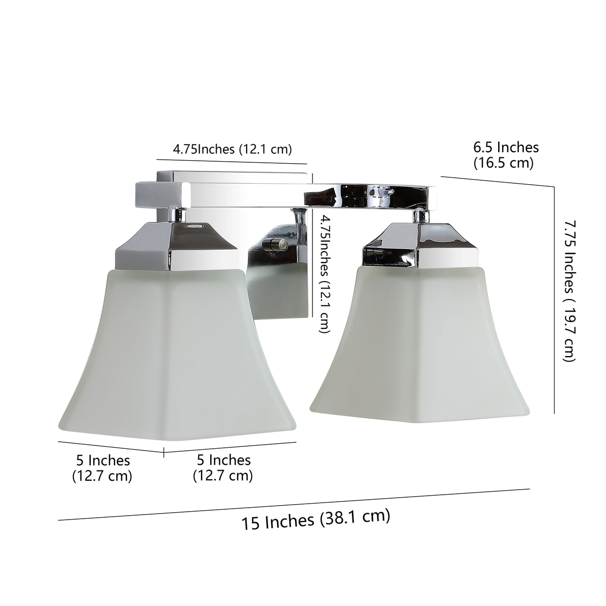 Staunton 2-Light Iron/Glass Modern Cottage LED Vanity Light