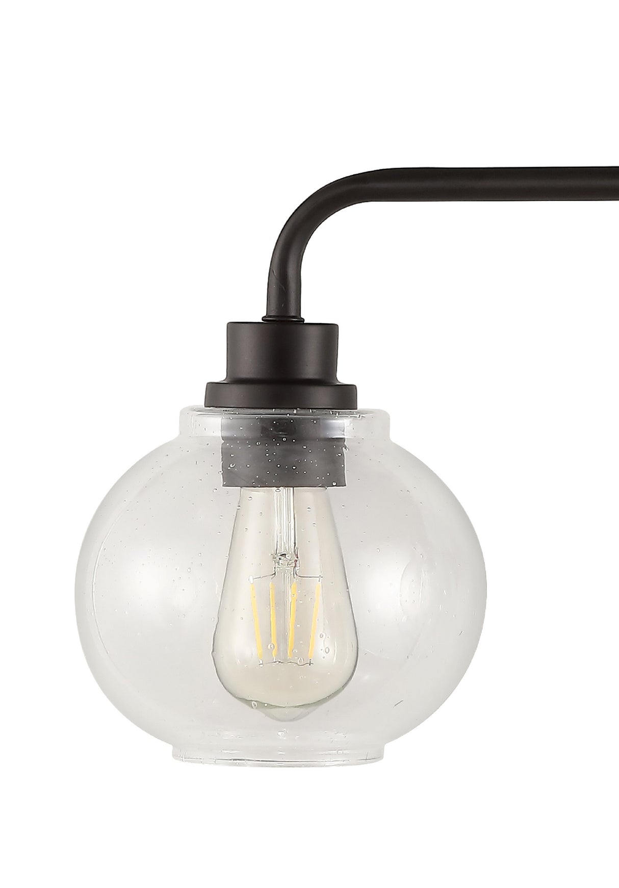 Sandrine 3-Light Iron/Seeded Glass Cottage Rustic LED Vanity Light