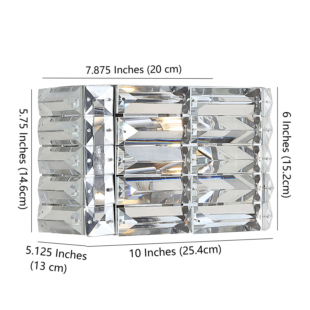 Evelyn 1-Light Iron/Crystal Glam Modern LED Vanity Light