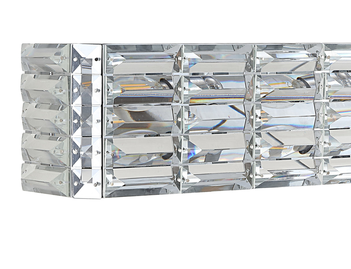 Evelyn 3-Light Iron/Crystal Glam Modern LED Vanity Light