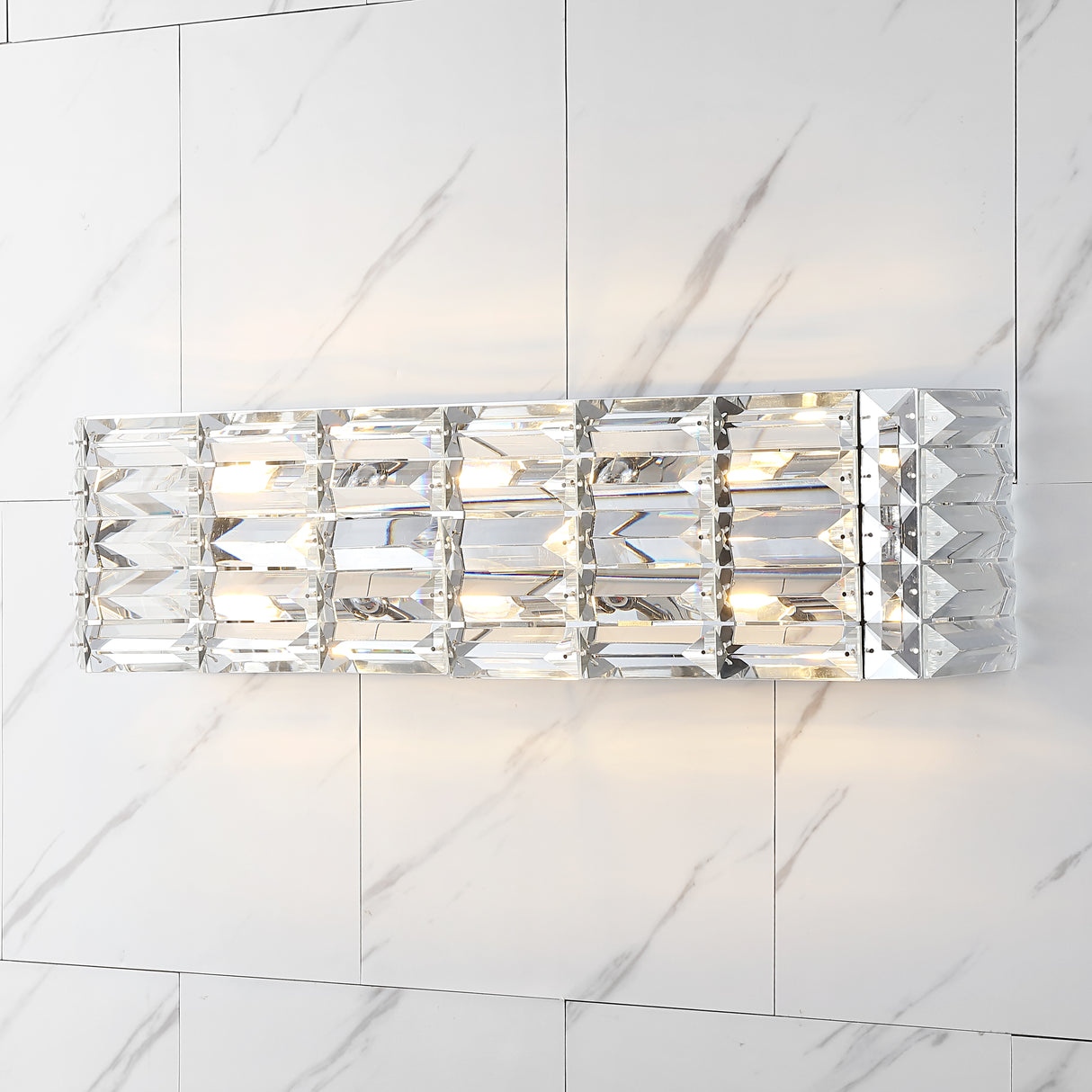 Evelyn 3-Light Iron/Crystal Glam Modern LED Vanity Light