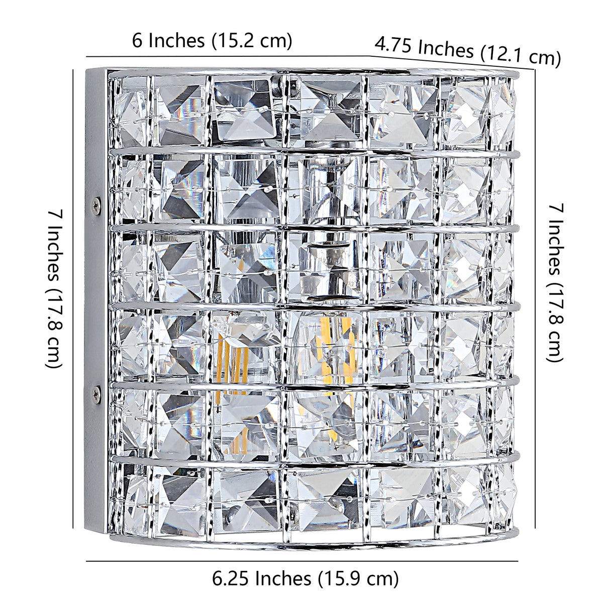 Clara 1-Light Metal/Crystal Classic Glam LED Vanity Light