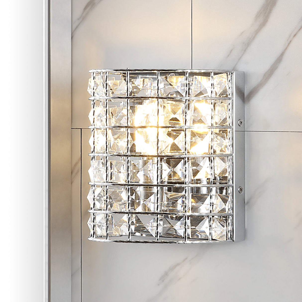 Clara 1-Light Metal/Crystal Classic Glam LED Vanity Light