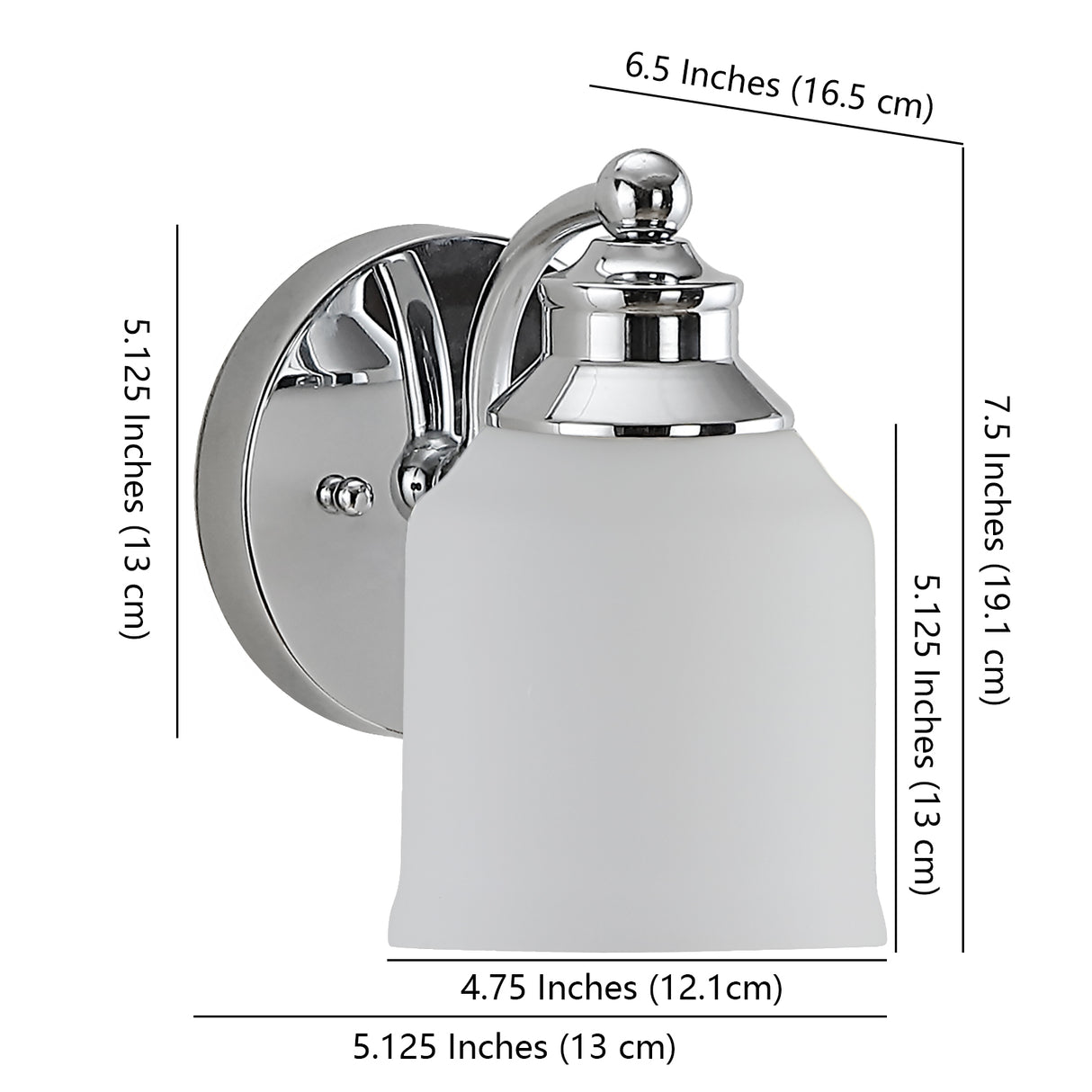 Lydia 1-Light Iron/Frosted Glass Farmhouse Cottage LED Vanity Light