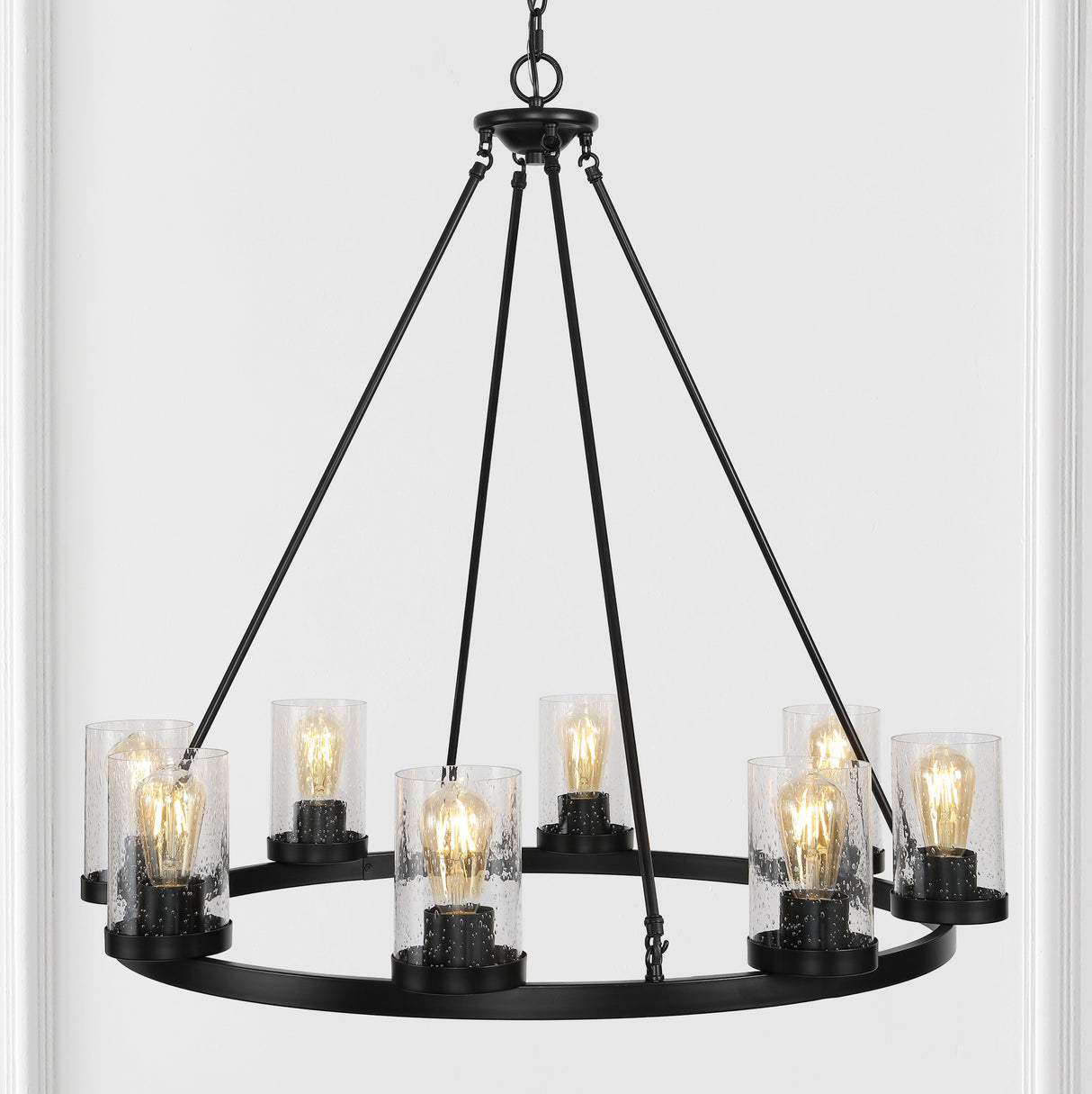 Pablo-8-Light-Iron/Seeded-Glass-Bohemian-Cottae-LED-Chandelier-Chandeliers