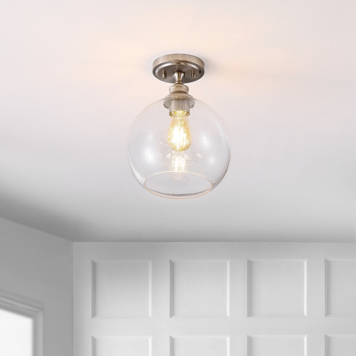 Marla-1-Light-Bohemian-Farmhouse-Iron/Seeded-Glass-LED-Semi-Flush-Mount-Flush-Mounts