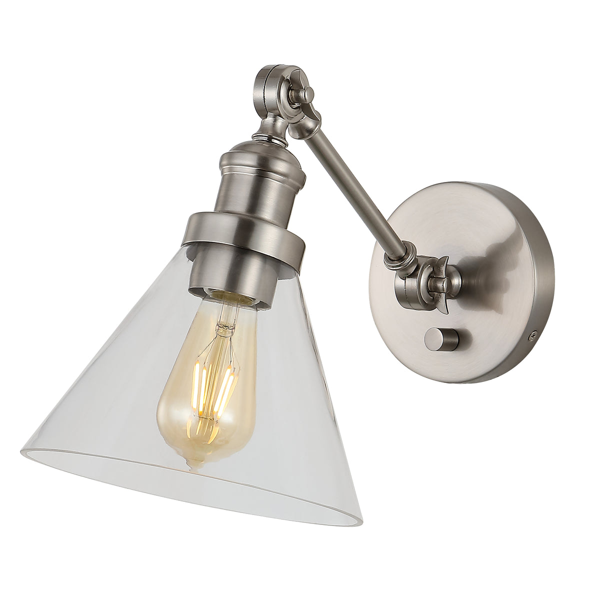 Cowie Iron/Glass Adjustable LED Wall Sconce