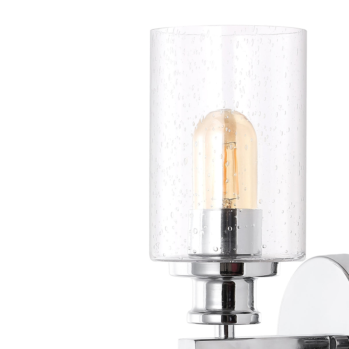 Jules Cylinder 2-Light Iron/Seeded Glass Farmhouse Contemporary LED Wall Sconce