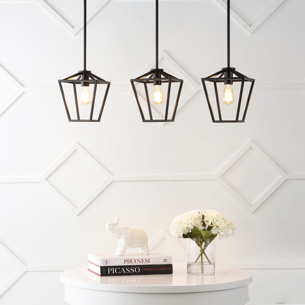 Grace 3-Light Industrial Farmhouse Iron Linear LED Pendant