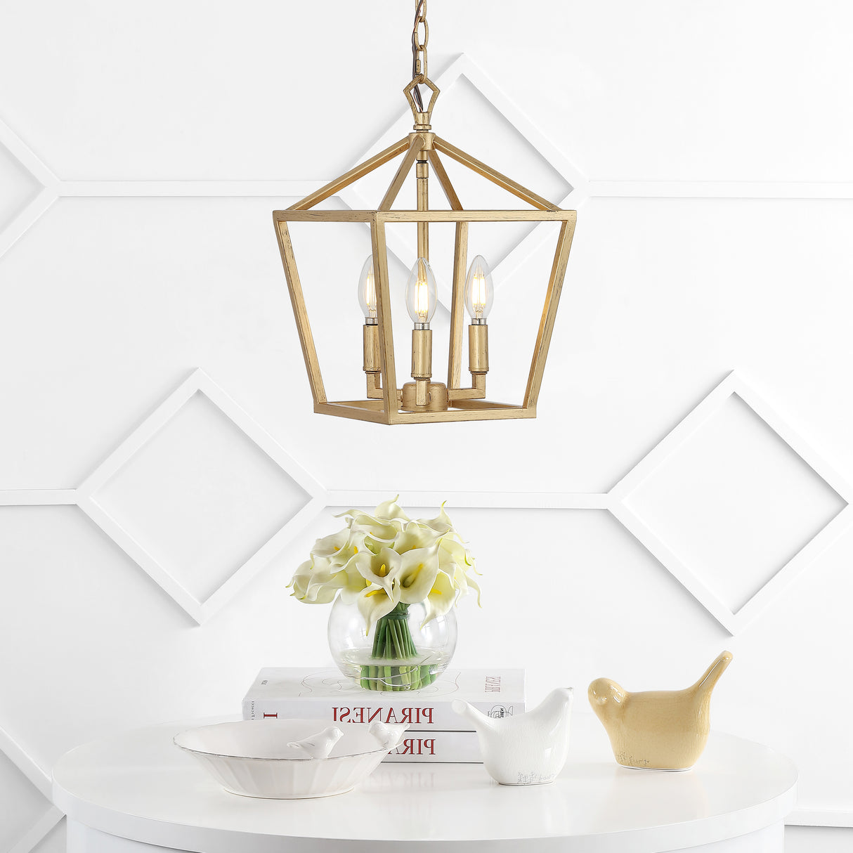 Ojai 3-Light Iron Classic Modern Pagoda LED Pendant Lantern