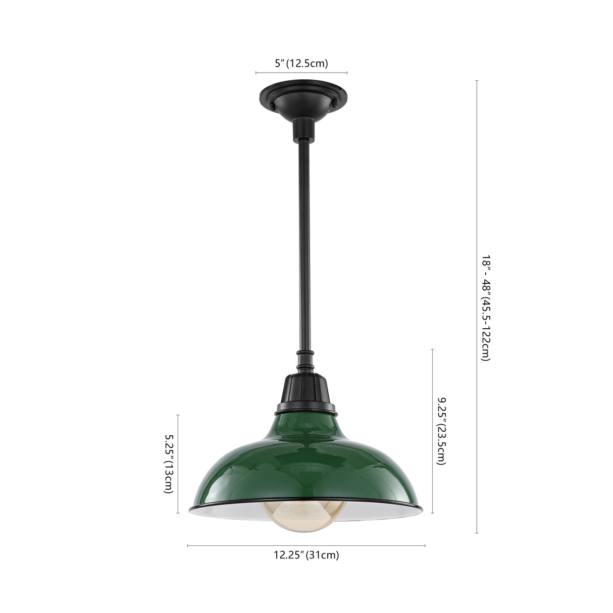 Jasper 1-Light Farmhouse Industrial Indoor/Outdoor Iron LED Pendant