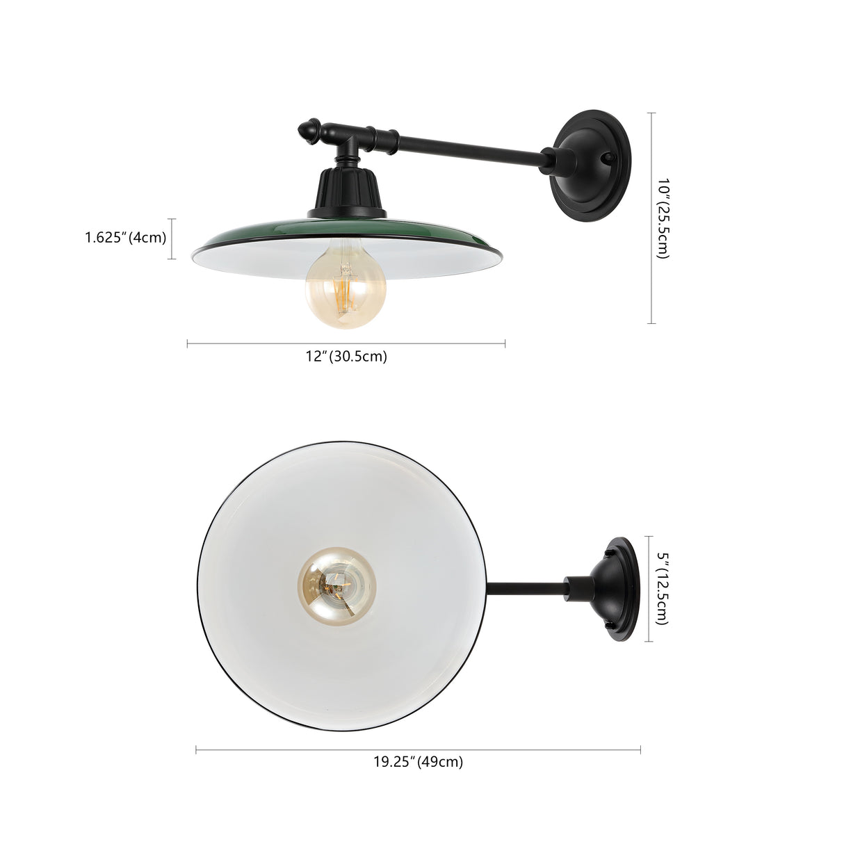 Bonner 1-Light Farmhouse Industrial Indoor/Outdoor Iron LED Victorian Arm Outdoor Sconce