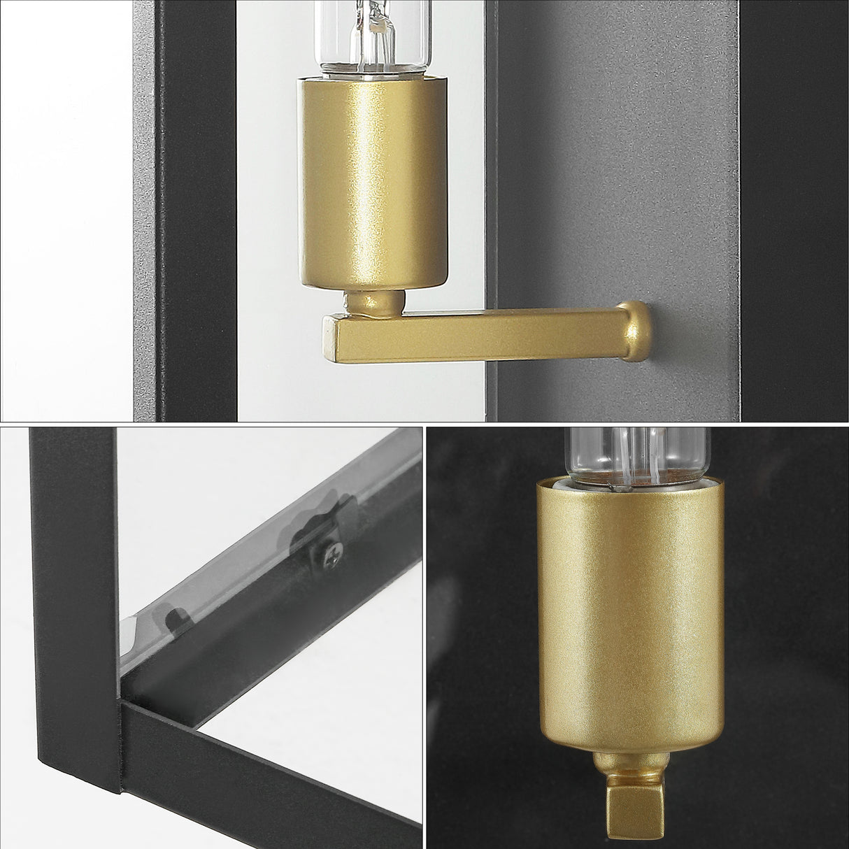 Berlin Modern Industrial Indoor/Outdoor Rectangular Iron Glass LED Lantern