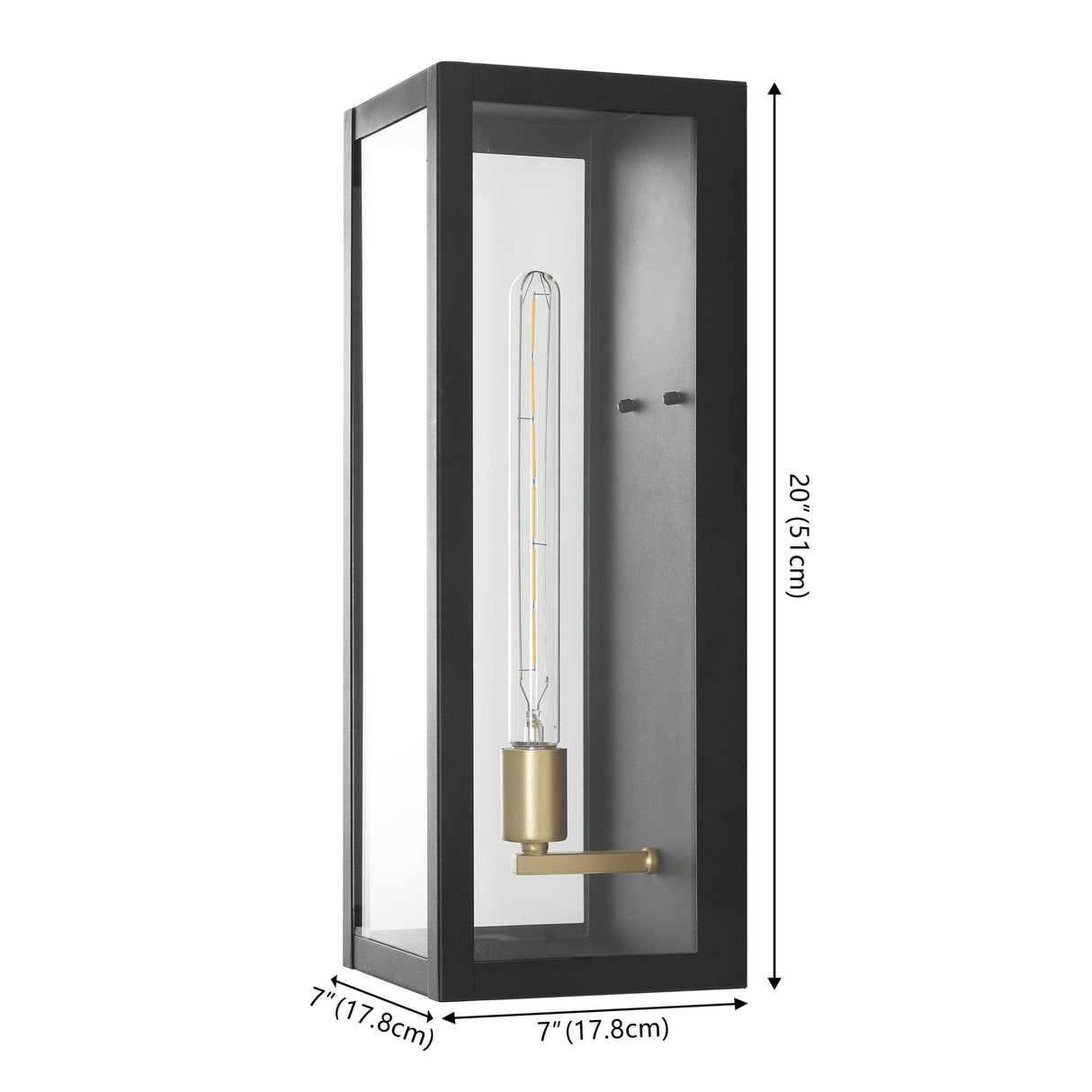 Berlin Modern Industrial Indoor/Outdoor Rectangular Iron Glass LED Lantern