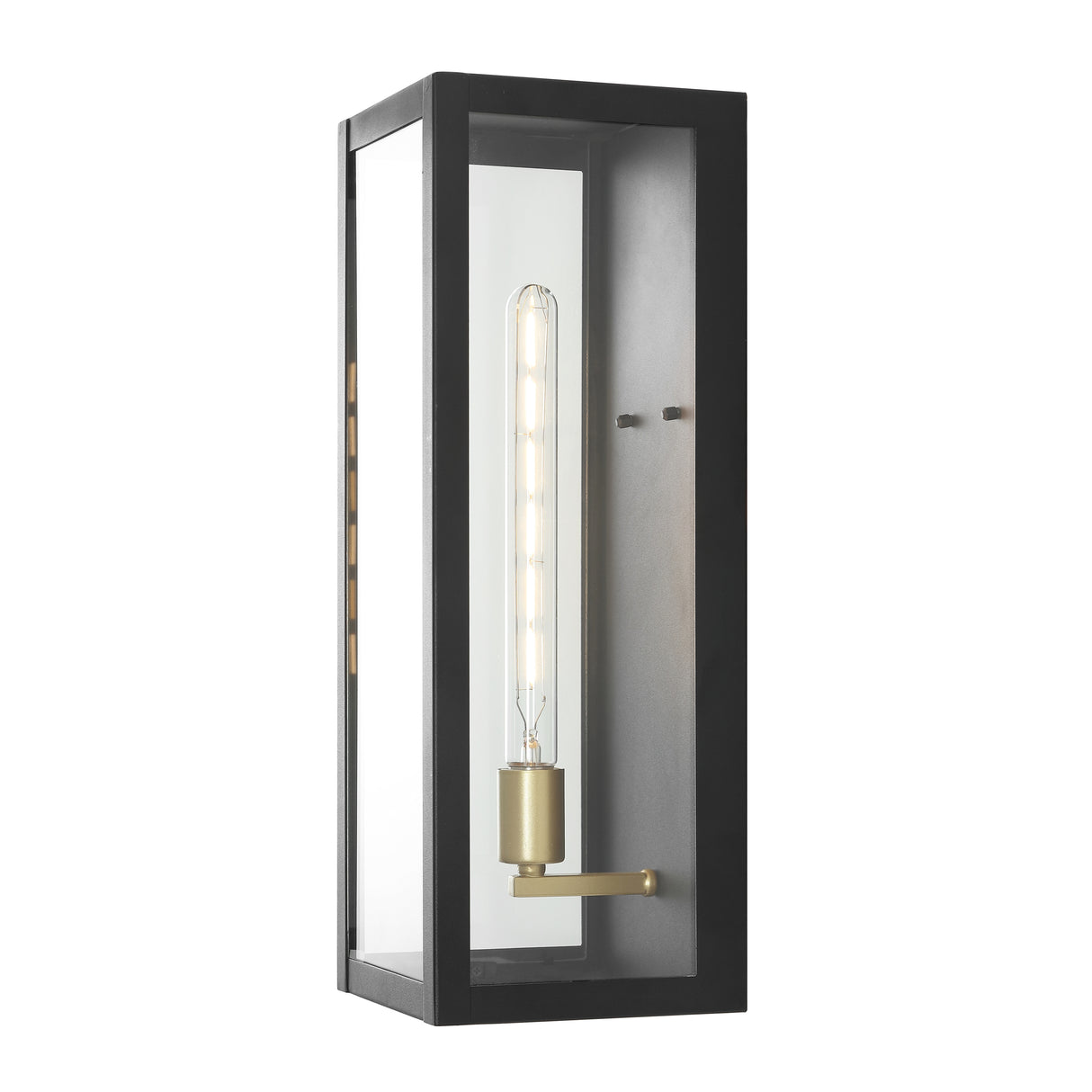 Berlin Modern Industrial Indoor/Outdoor Rectangular Iron Glass LED Lantern