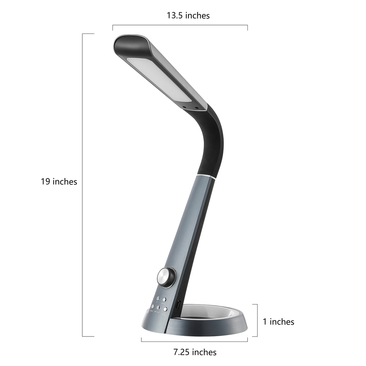 Milton Aluminum Contemporary Minimalist Adjustable Head Dimmable USB Charging LED Task Lamp