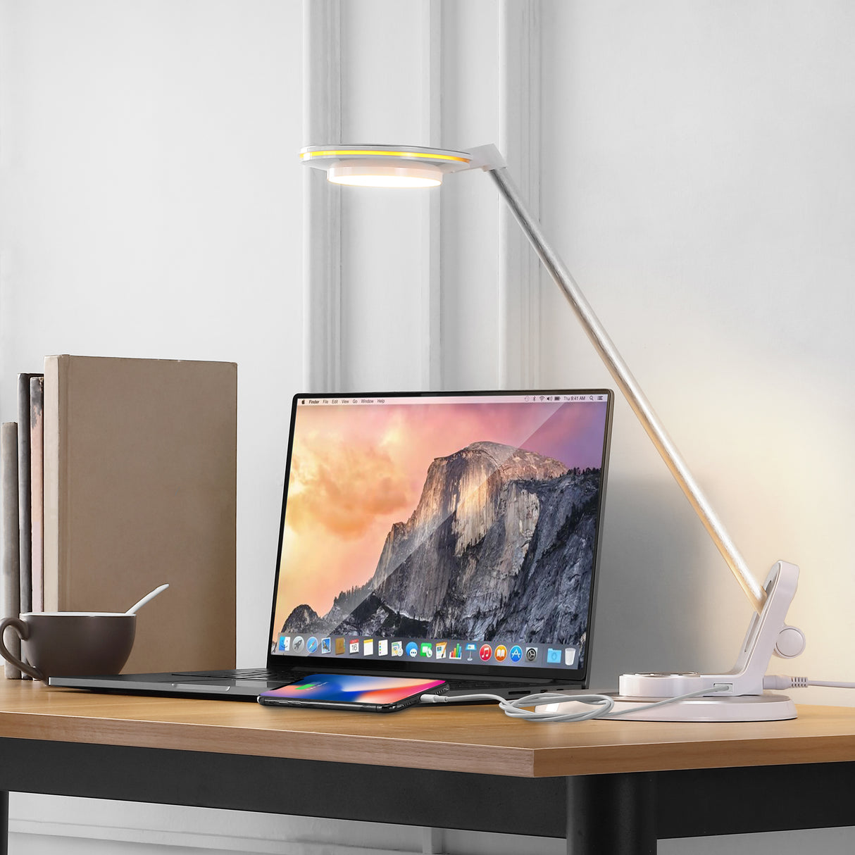 Dixon Aluminum Contemporary Minimalist Adjustable Dimmable USB Charging LED Task Lamp