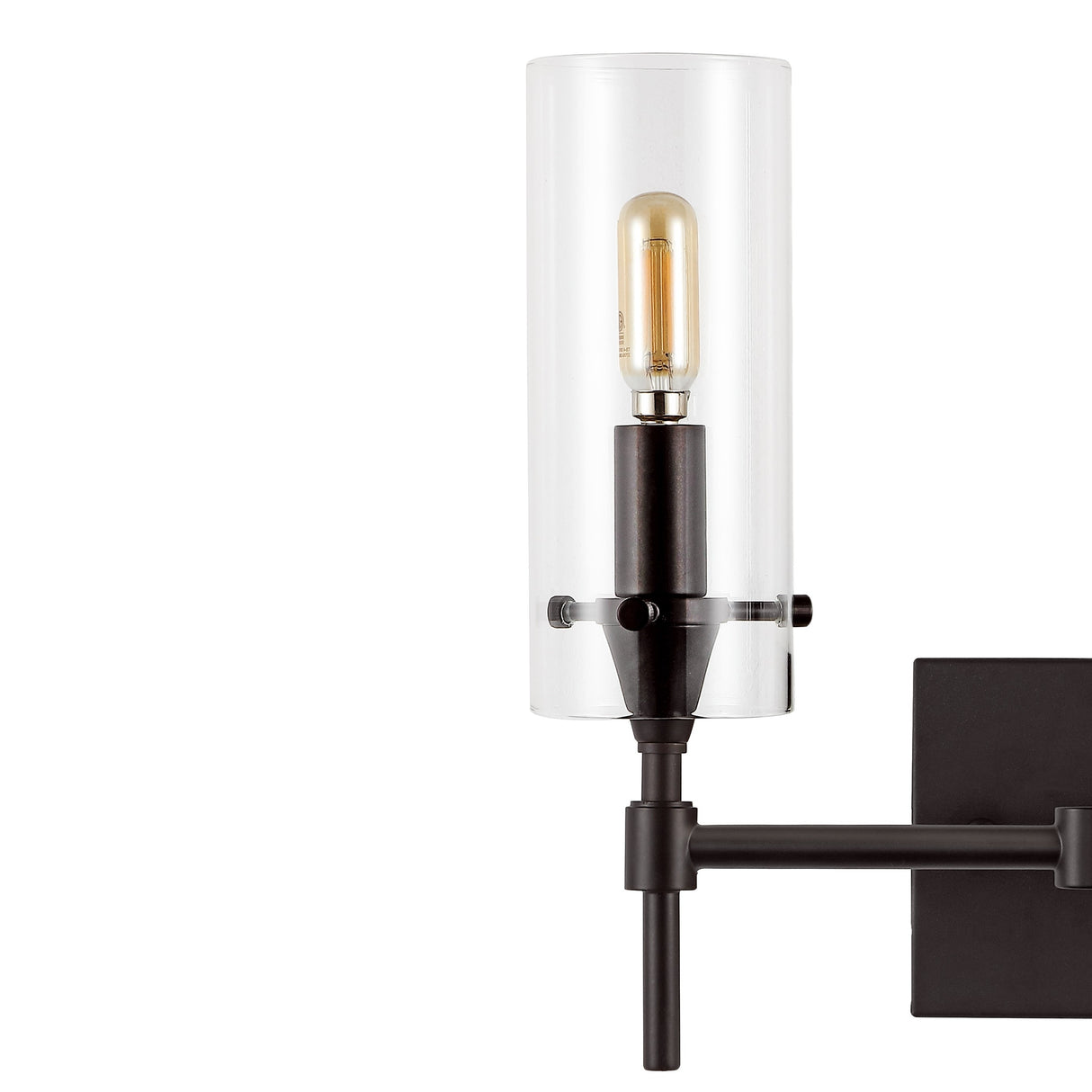 Cato 2-Light Bohemian Farmhouse Iron/Glass LED Vanity