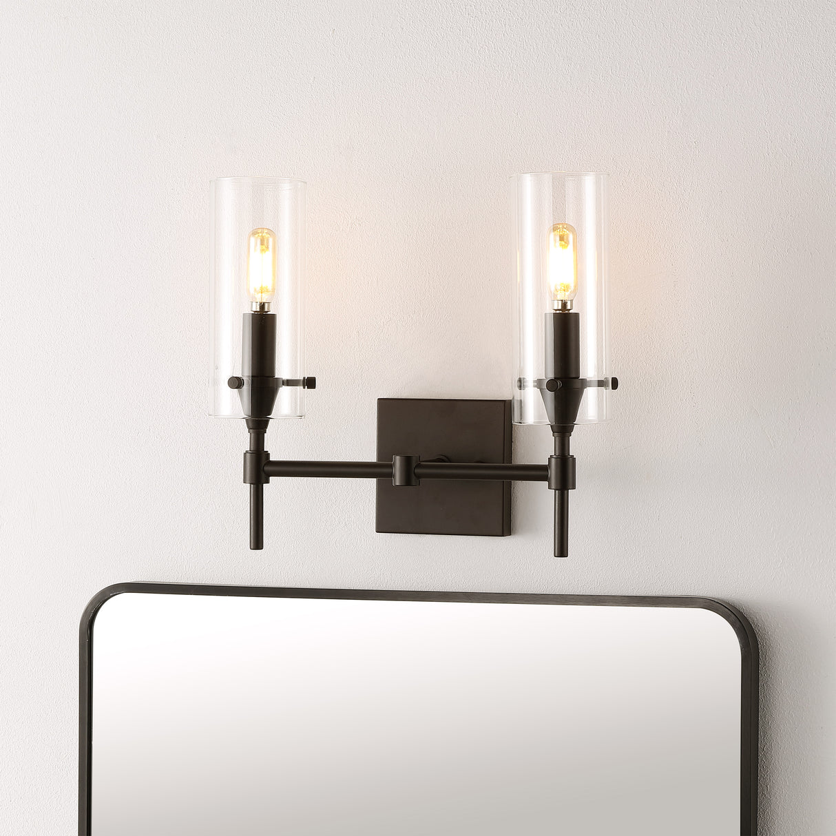 Cato-2-Light-Bohemian-Farmhouse-Iron/Glass-LED-Vanity-Bathroom-Vanity-Lights