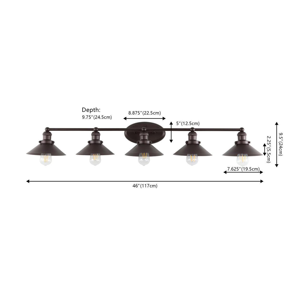 July 5-Light Metal Vanity Light