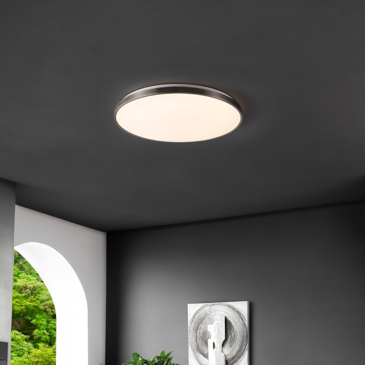 Astrid 1-Light Modern Minimalist Iron Circle Integrated LED Flush Mount