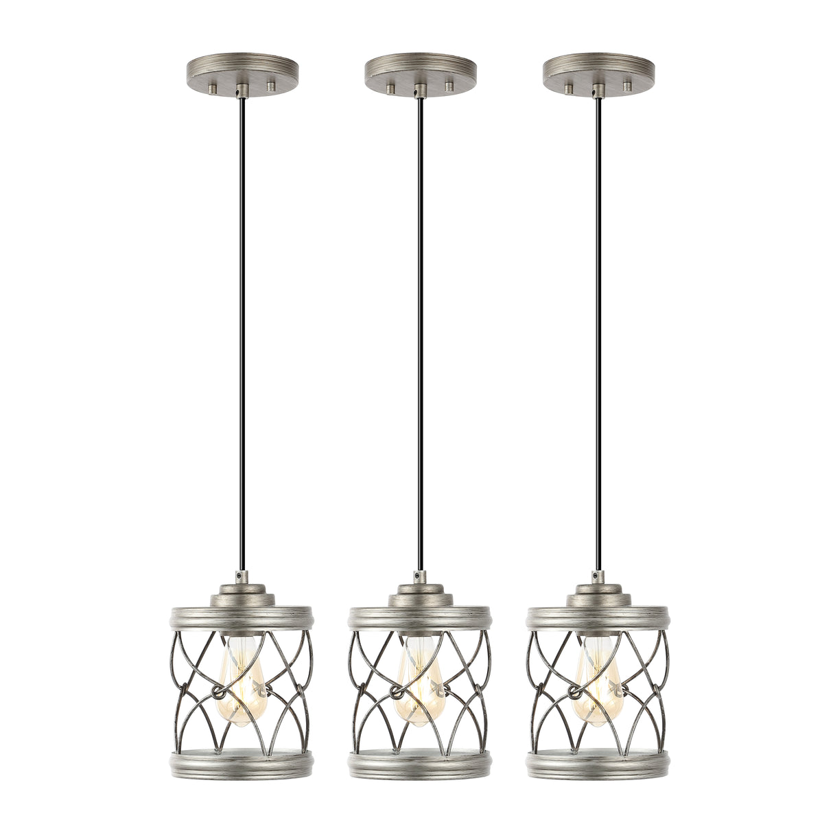 Marelle-1-Light-Farmhouse-Industrial-Iron-Filigree-Caged-Jar-LED-Pendant-Pendants