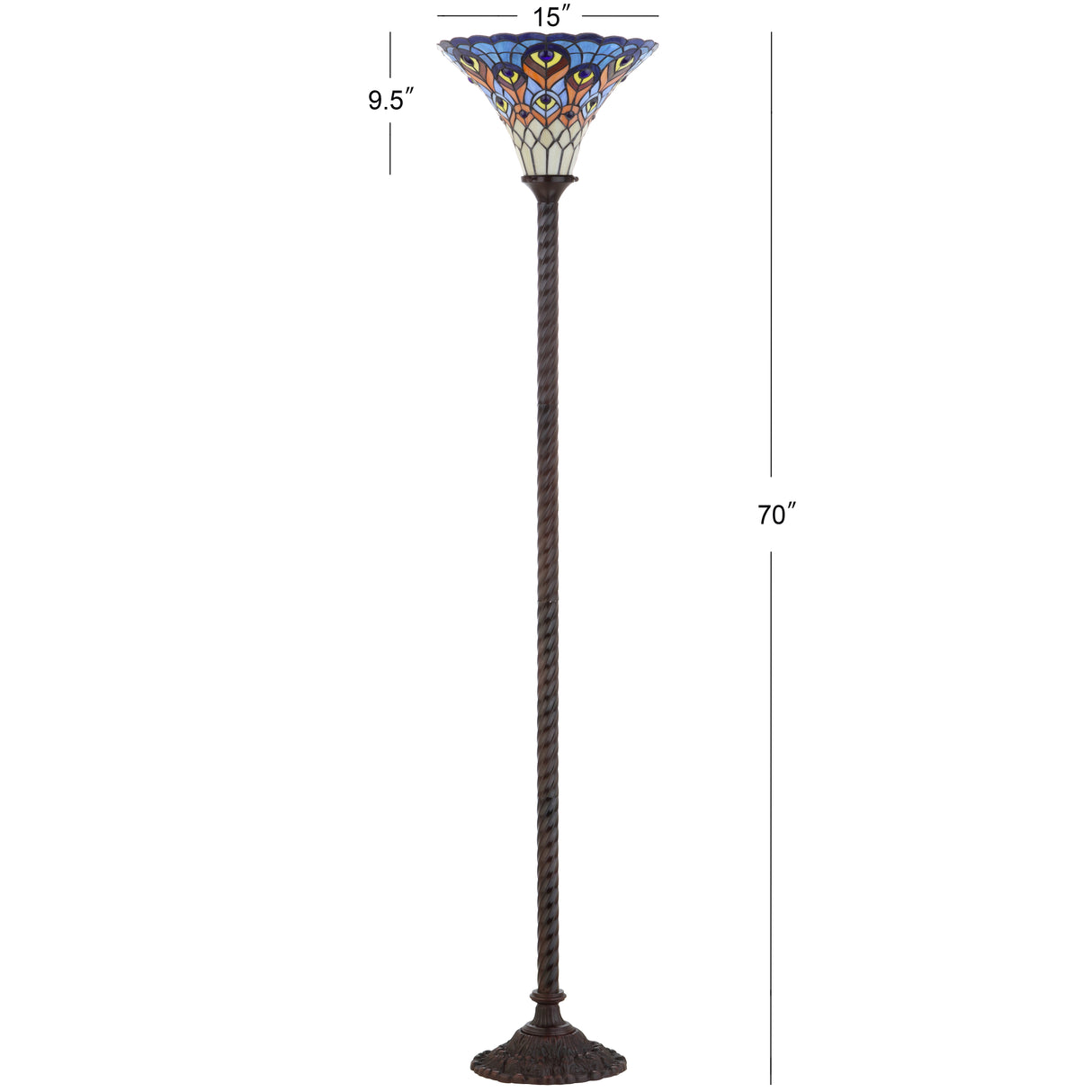 Peacock Torchiere LED Floor Lamp